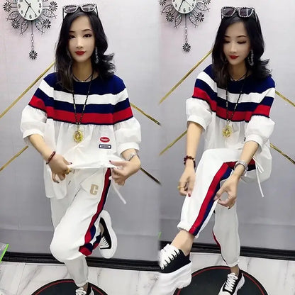 2 Pcs Women's Slim Loose Fit Large Temperament Joggers