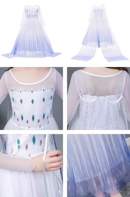 Girls Elsa Anna Dress Princess Carnival Jasmine Rapunzel