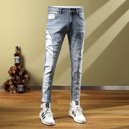 Ripped Stretch Jeans Men's Casual Slim Comfortable