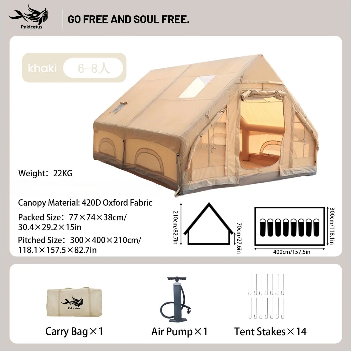 Quick Setup Inflatable Camping Tent, Waterproof