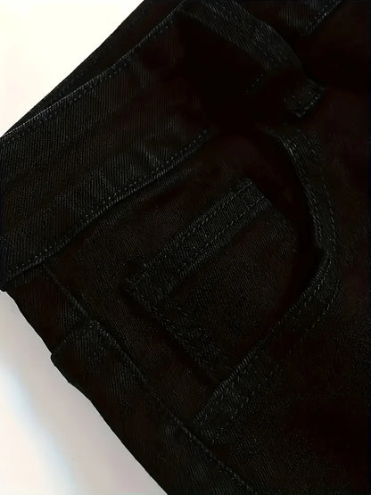 Men's Slim-Fit Black Jeans - Stretch Denim