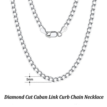 Italian Diamond Cut Cuban Link Chain Necklace