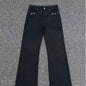 American Retro buckle Design Washed Micro-Flare Jeans