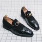 Green Loafers Men Slip-on Leather Luxury