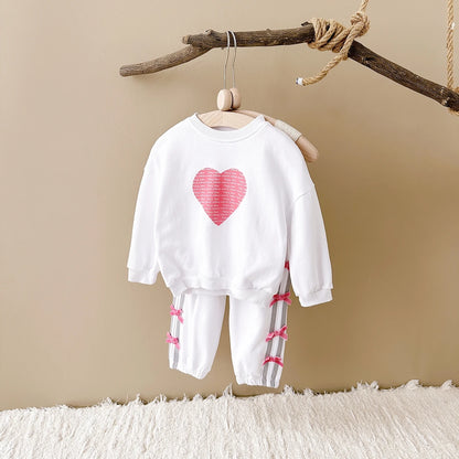 Love Sweatshirt Long Sleeve +Bow Pants
