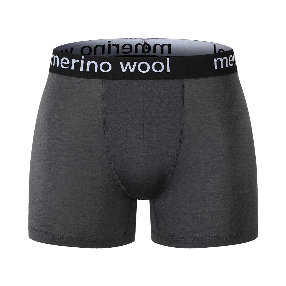 Mens Merino Wool Boxer Brief Breathable Fitness