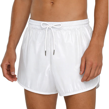 Mens Drawstring Waterpoof Swimming Trunks With Pockets