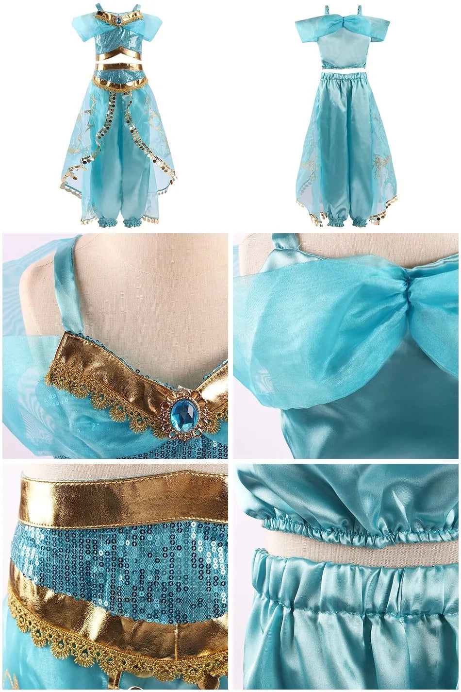 Girls Elsa Anna Dress Princess Carnival Jasmine Rapunzel