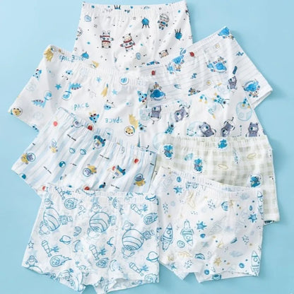 4PCS Boys Cute Cartoon Breathable Cotton Underwear