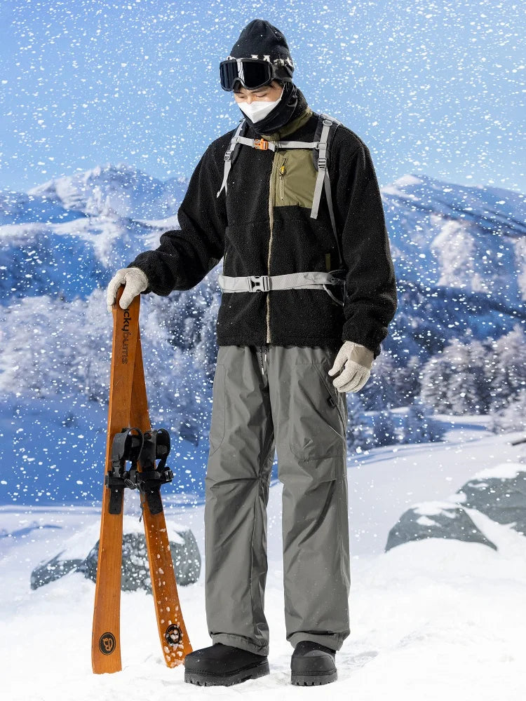Men's Winter Fleece Warm Pants Outdoor Waterproof