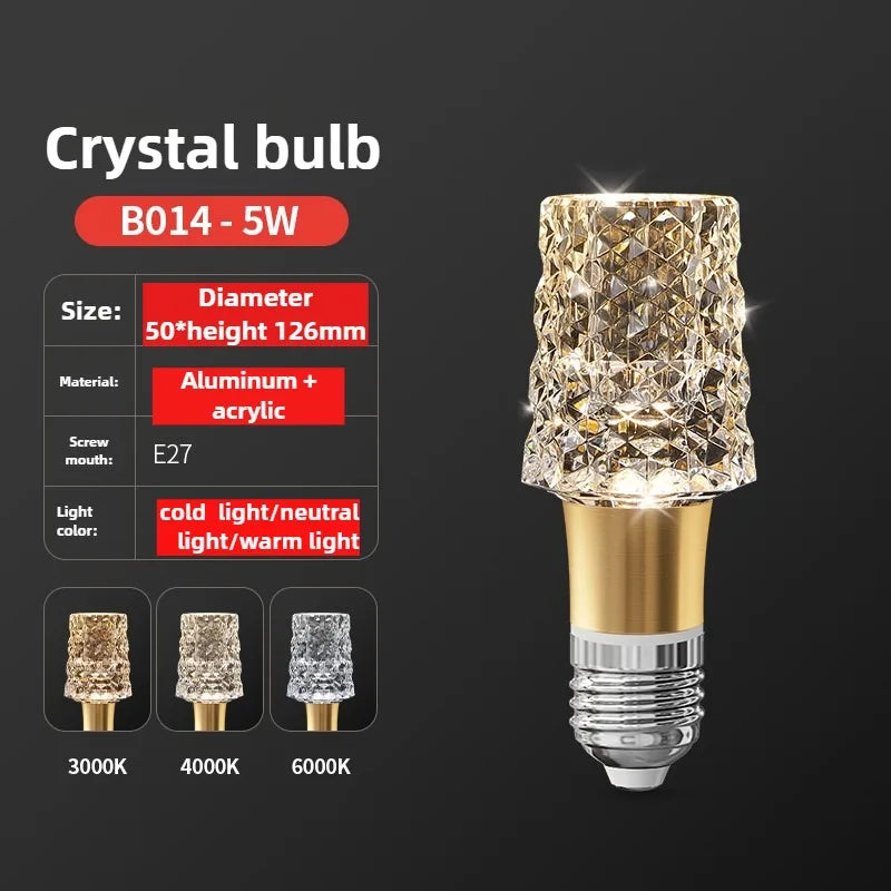 Acrylic Crystal LED Bulb Chandelier Fairy Lamp