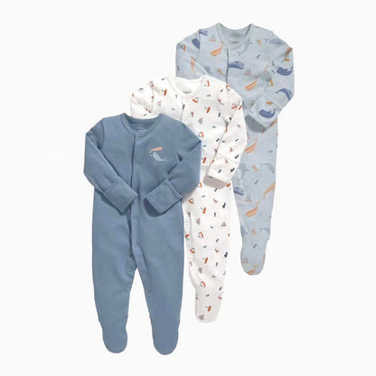 100% Cotton 3 Pcs Boys/Girls Romper Pajamas Jumpsuit