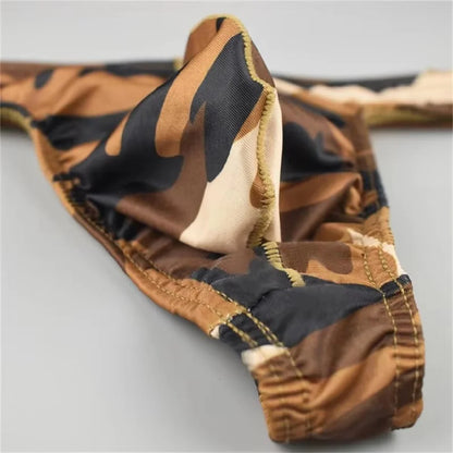 3pcs Sexy Camouflage Men Pouch Thong Plus Size