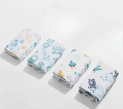 4PCS Boys Cute Cartoon Breathable Cotton Underwear