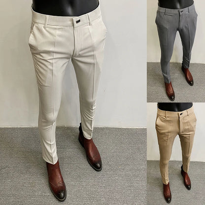 Men Stretch Slim Formal Casual Pants Fashion