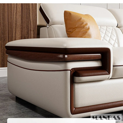 Genuine Leather Sofa Set for Living Room