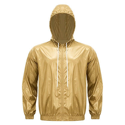 Mens Waterproof Hooded Breathable Raincoat