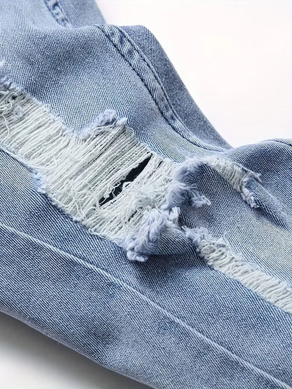 Men'S Fashionable Ripped Jeans Streetwear Stretch