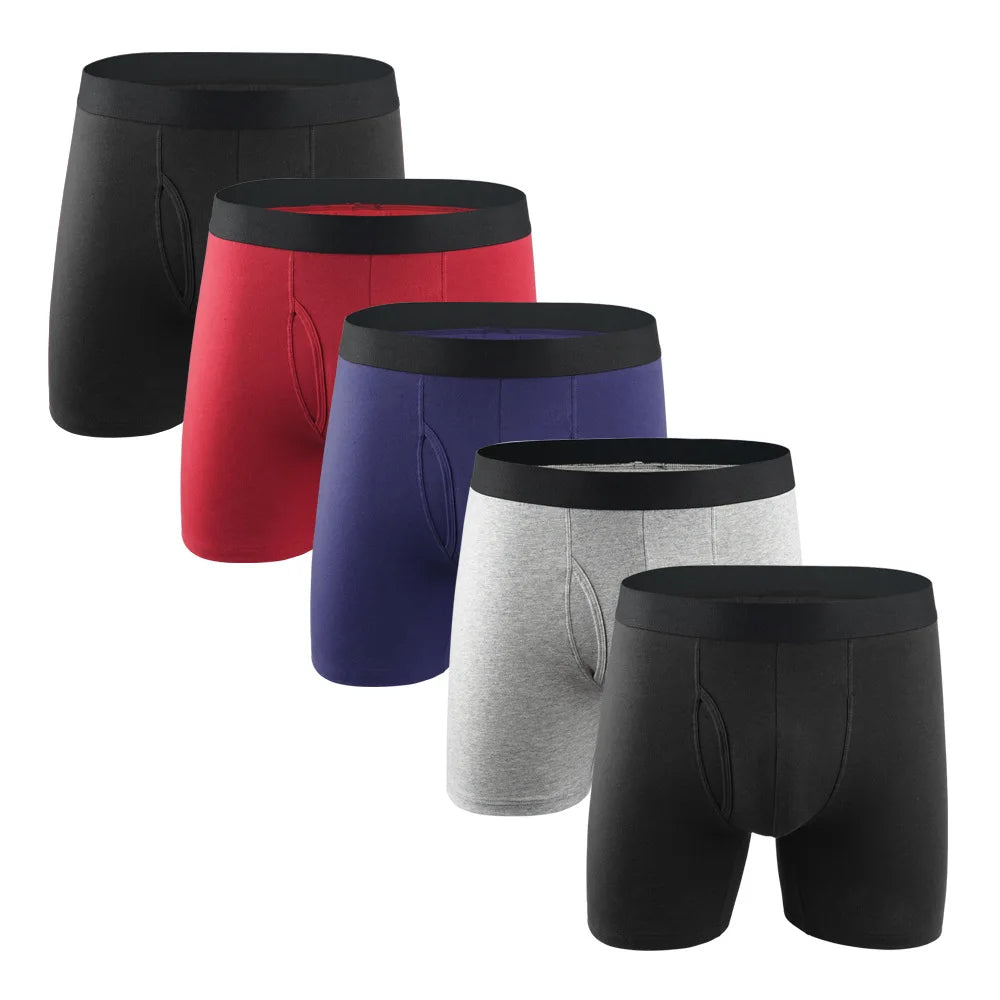 Mens Long Cotton Boxer Shorts Underwear