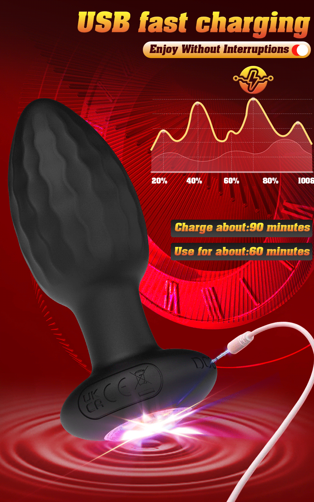 Toy Butt Plug Stimulator Masturbation Penetration Vibrating