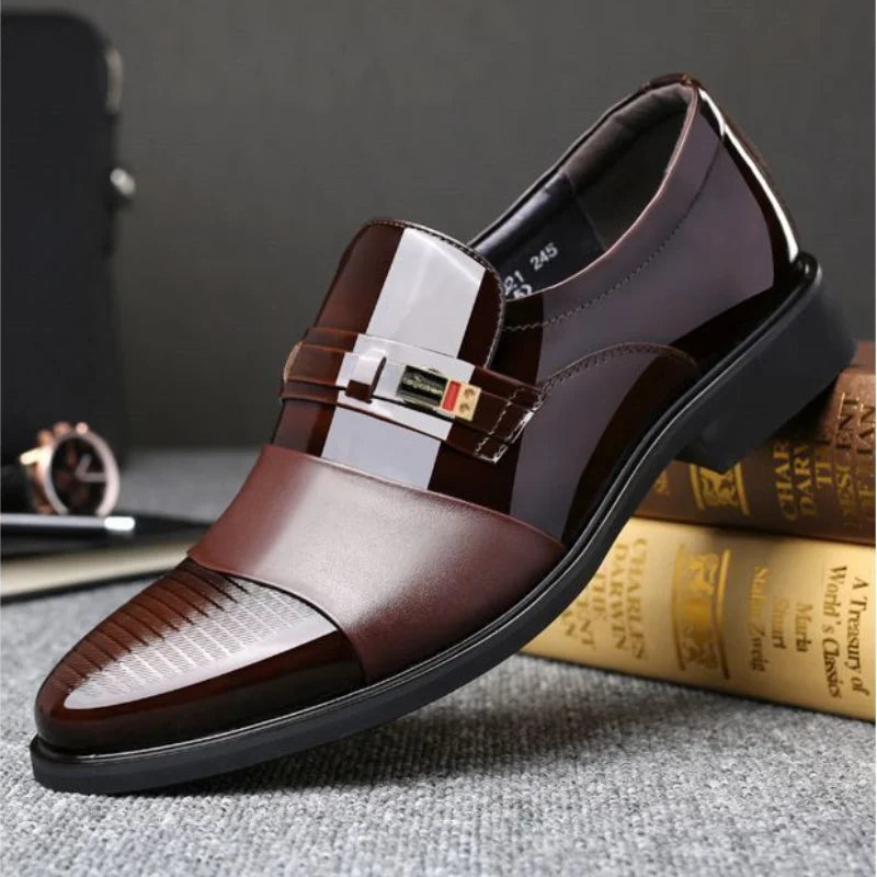 Black Patent Leather Business Men's Formal Shoes