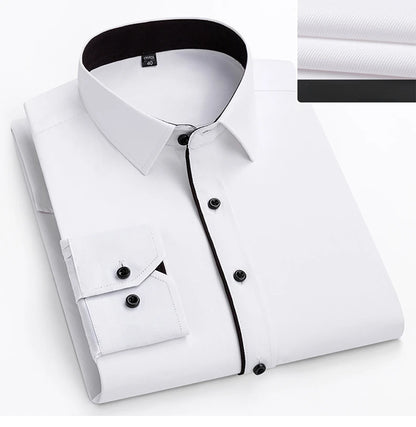 double collor Full shirts for men plus size