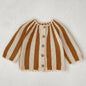 2 Pcs Baby Girls Long Sleeve Striped Cardigan Coat+ Shorts