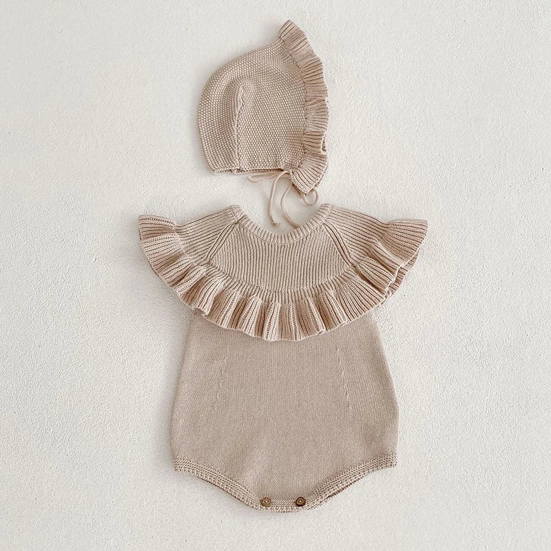Infant Baby Girls Sleeveless Knit Rompers