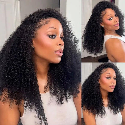 28 inches Curly Flip Over Half Wigs Seamless Wear