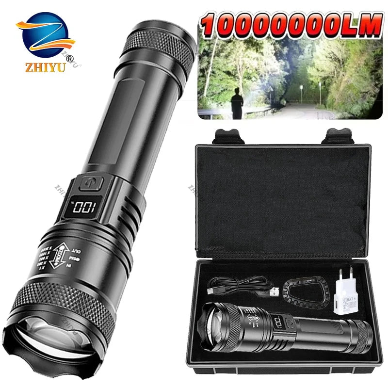 Rechargeable LED Flashlight Zoomable Torch
