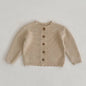 Girls Solid Color Knitted Cardigan Long Sleeves