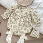 Baby Girls Long Sleeve Flower Embroidery Jumpsuit