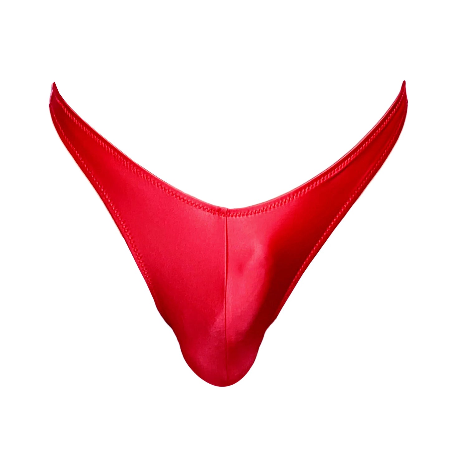 Young Men Low Rise V-shaped Thongs Satin