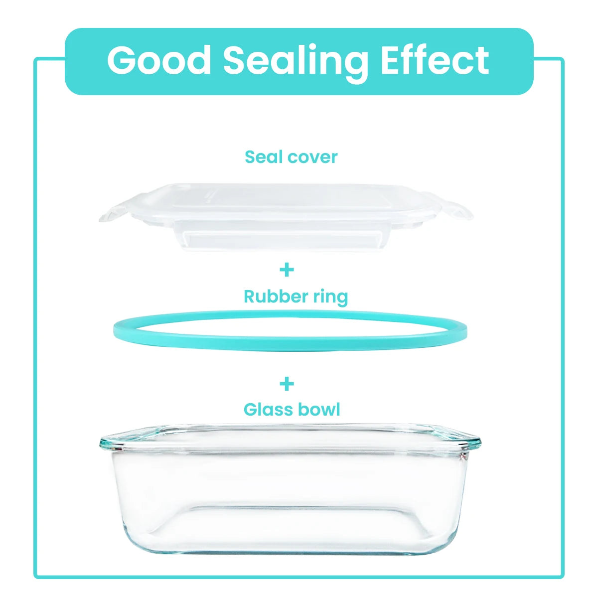 8pcs Glass Food Storage Containers Microwave & Oven Safe