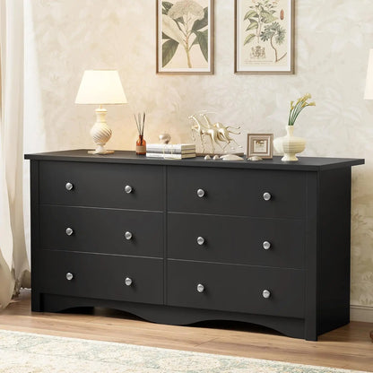 Black 6 Drawer Storage Chest of Drawers