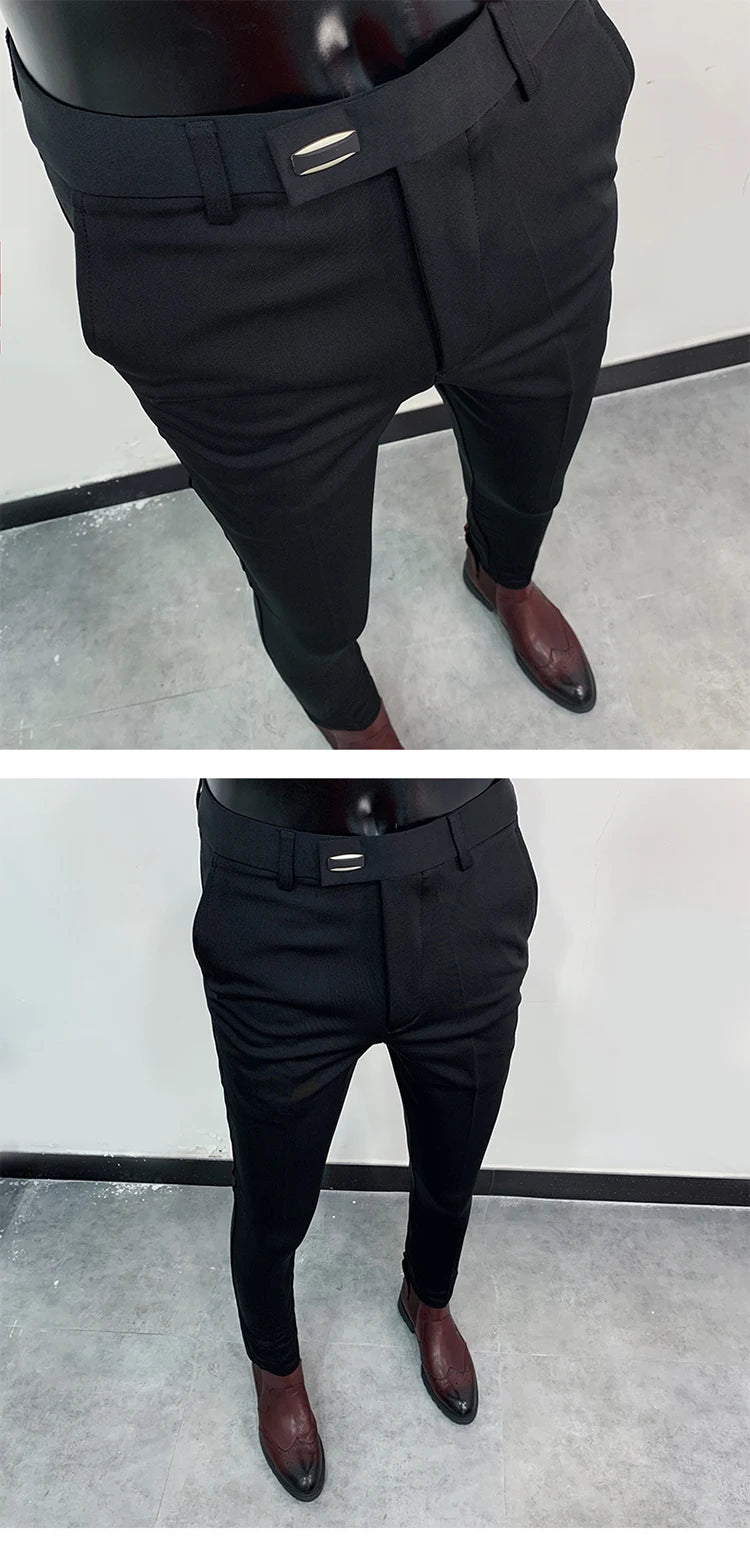 Men Stretch Slim Formal Casual Pants Fashion