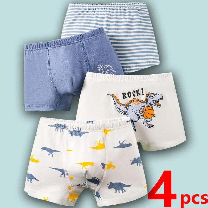 8 pcs Boys Boxer Briefs  Underwear Teenager Cartoon