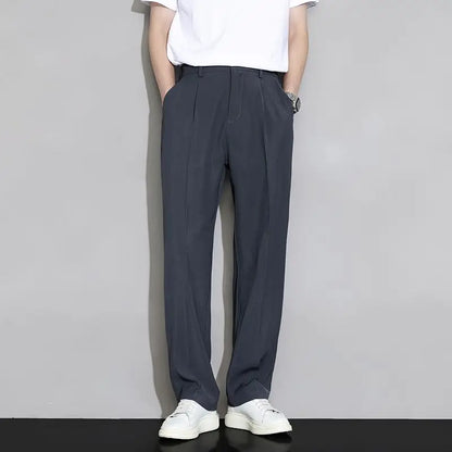 Ice Silk Men's Casual Straight Pants Fashion