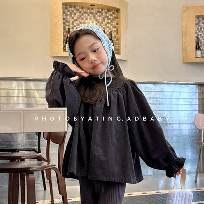 Bat Sleeve Baby Girl's Corduroy Shirt