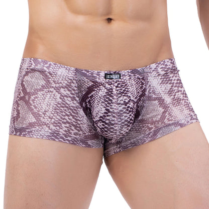 Men's Snake Skin Boxer Briefs Bulge Shorts