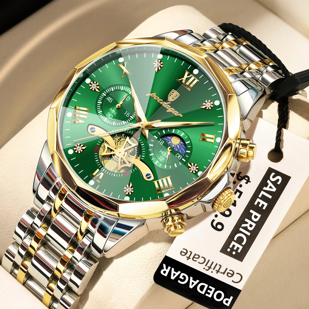 POEDAGAR Luxury Watch Top Original Waterproof Chronograph