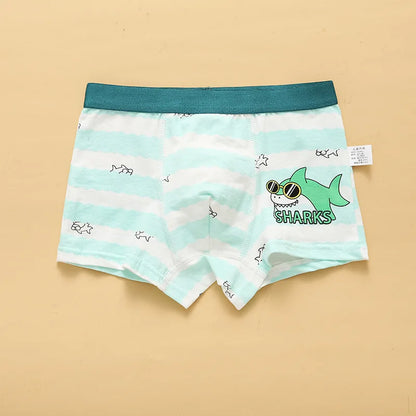 4PCS Boys Cute Cotton Breathable Comfort Underwear