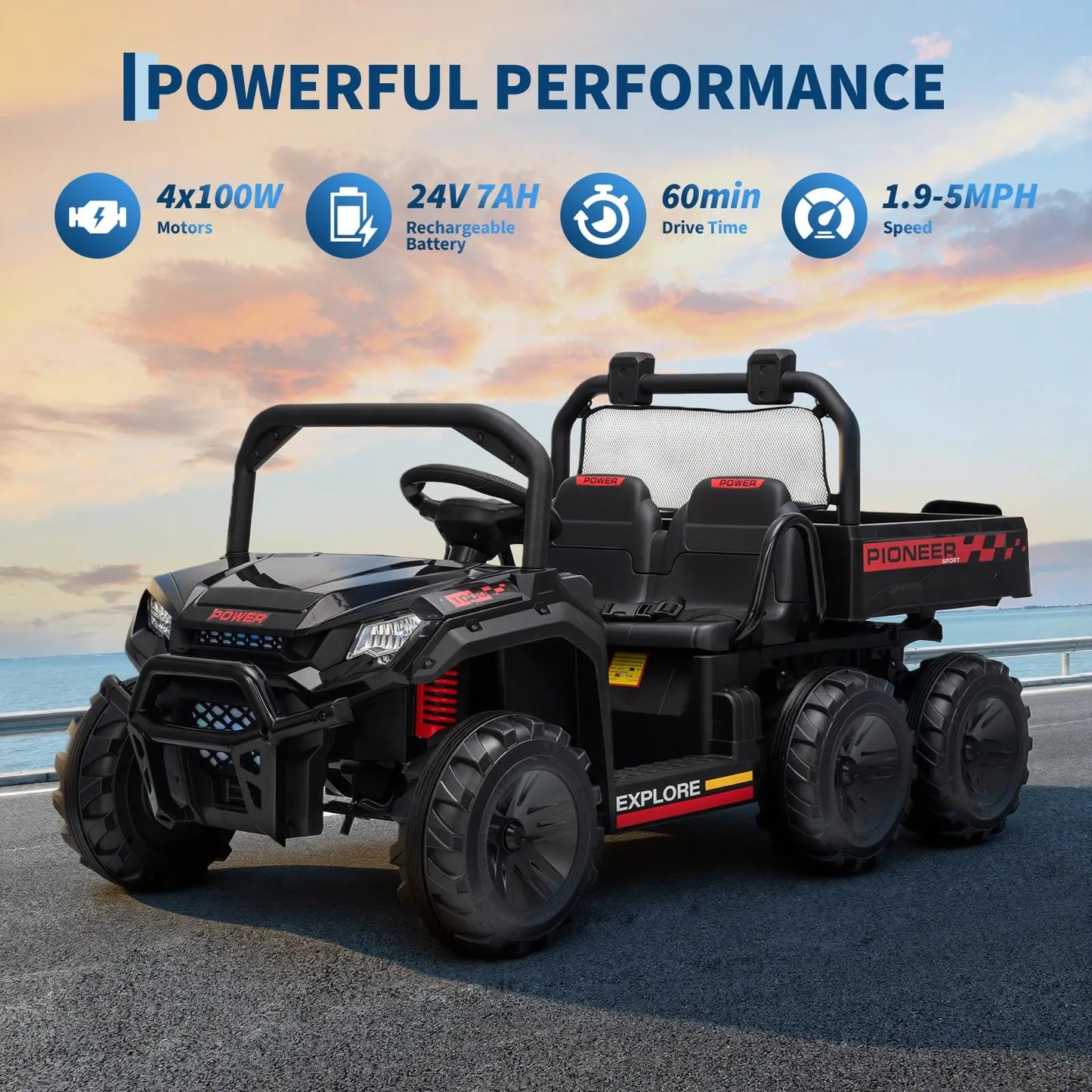 24V 4WD Electric Ride-on Dump Truck For Kids
