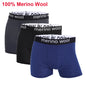 Mens Merino Boxer Briefs Soft Breathable Sports