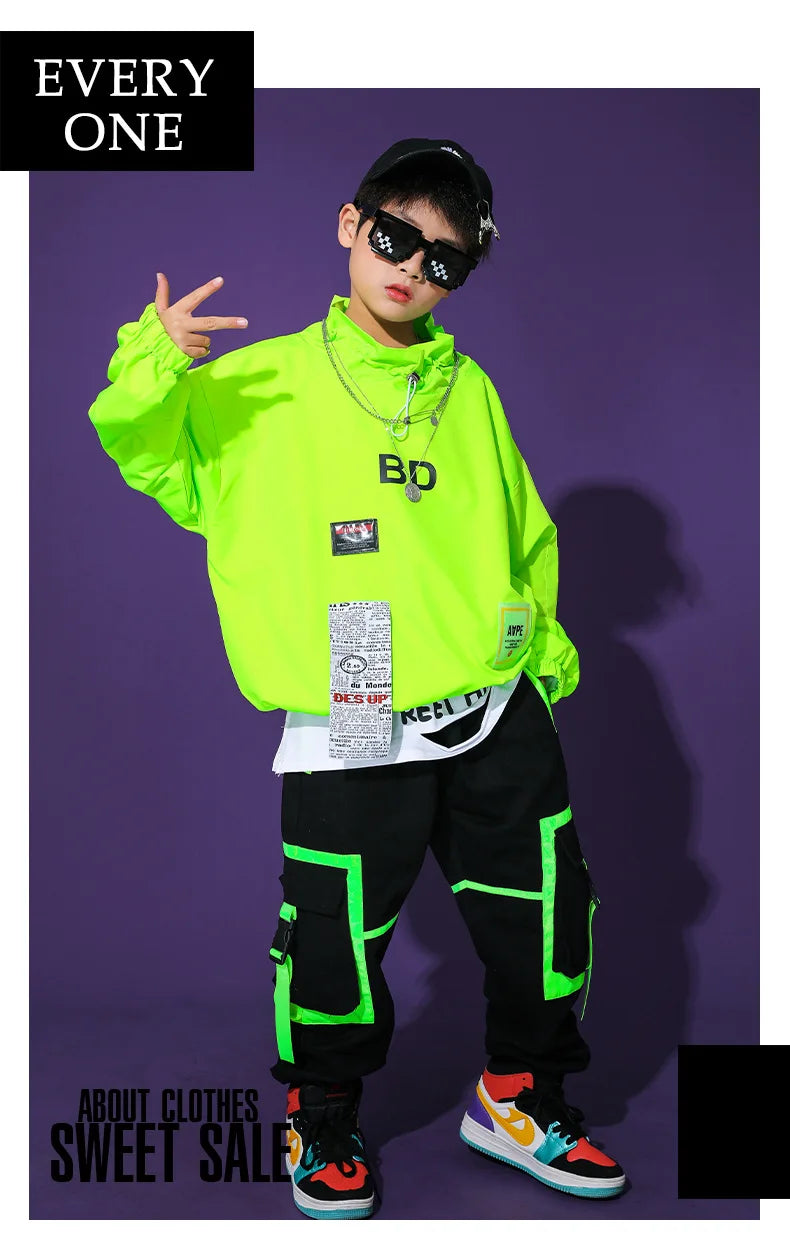 Boys/Girls Hip Hop Jacket Cargo Pants Child Pullover