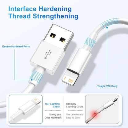 5Packs 10FT Long Lightning Charging Cable For iPhone