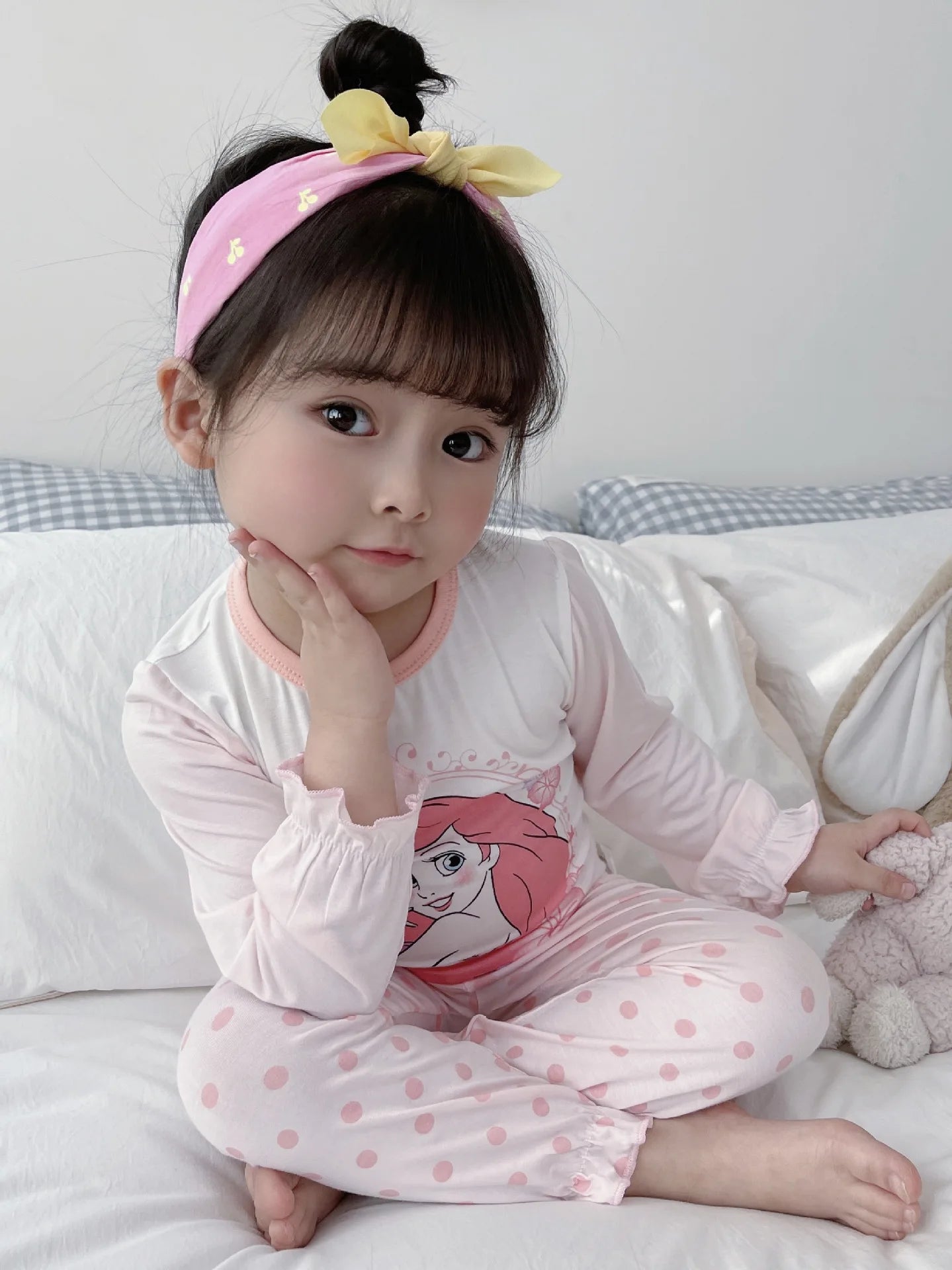 2 Pcs Girls Rapunzel Sleepwear Cartoon Pajamas