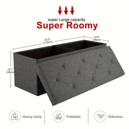 Heavy-Duty Multi-Purpose Folding Storage Ottoman