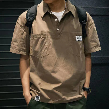 Casual Men's Style Short Sleeve New Pocket Shirt