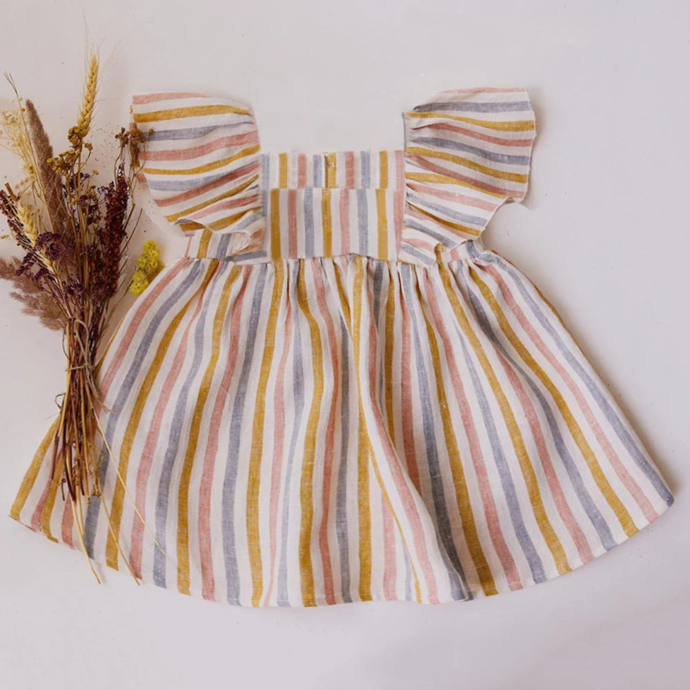 Baby Girls Linen Cotton Princess Dress